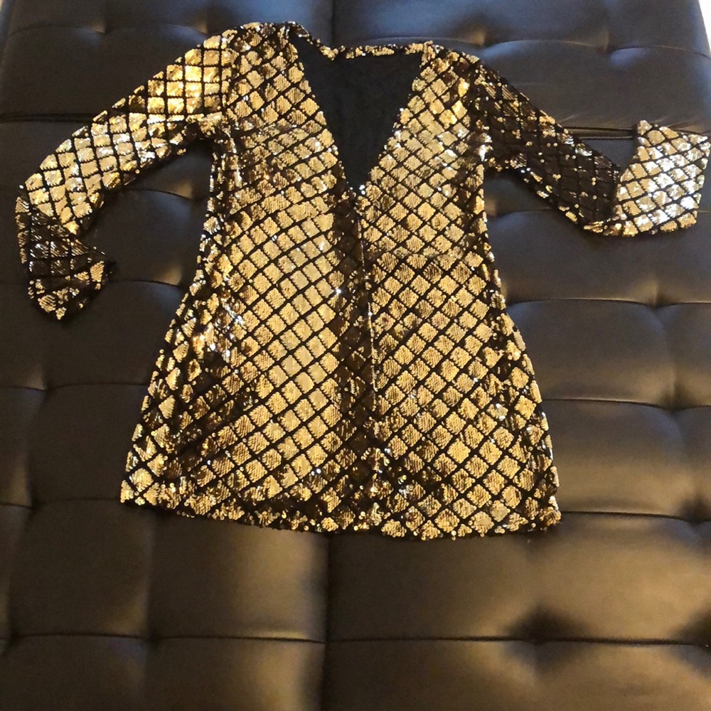 Sparkle gold sequins dress !!!